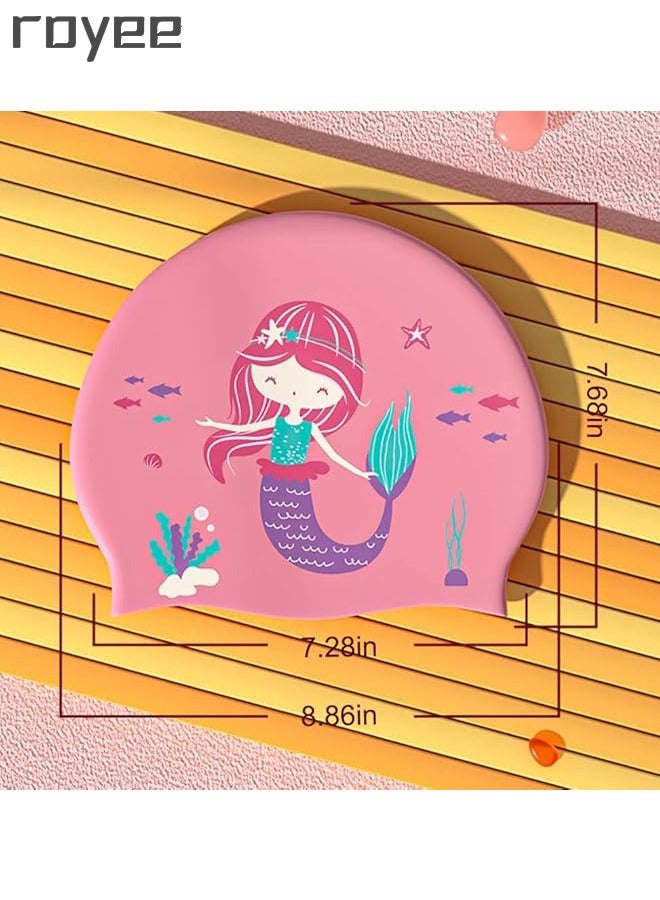 Royee Silicone Swimming Cap for Kids Bathing Cap for Kids Children Boys Girls - Children Swim Cap for Boys and Girls Aged 3-8 - Image 2