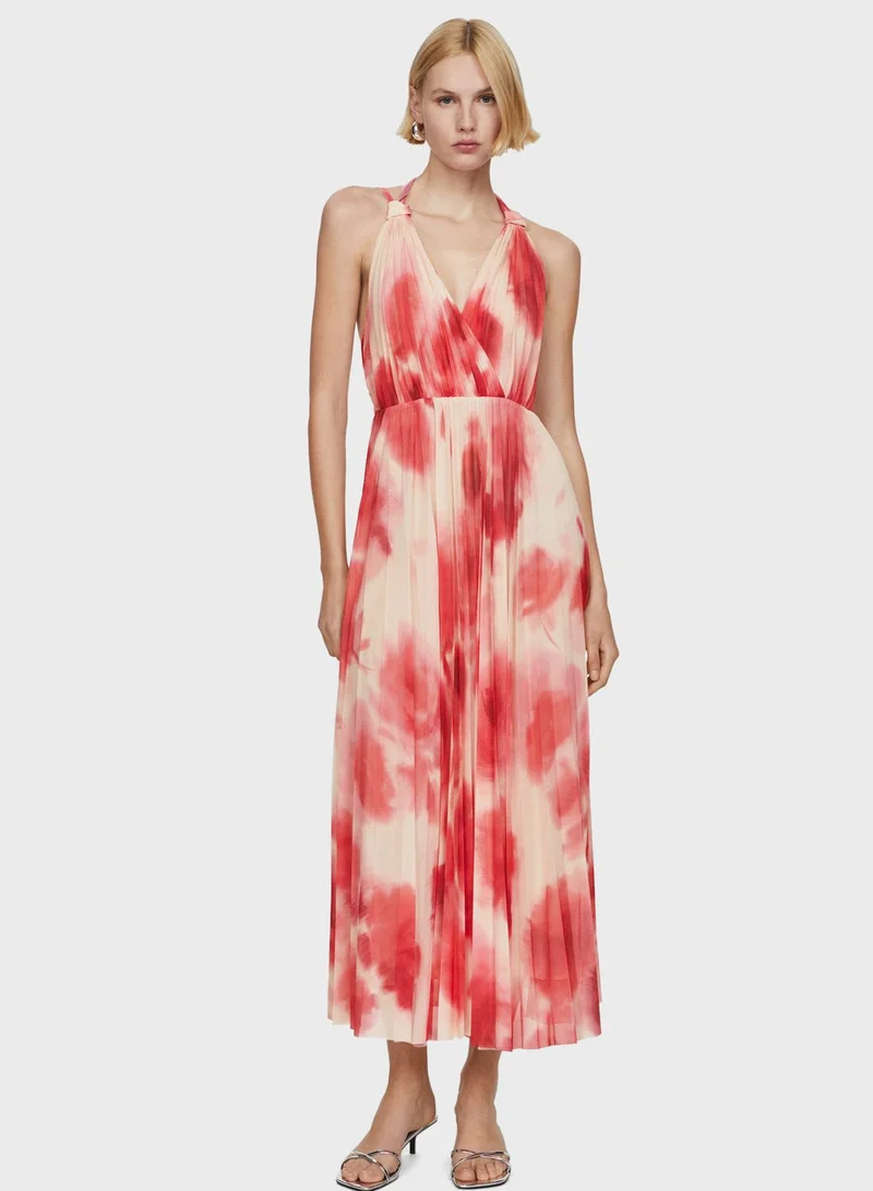 مانجو فستان ماكسي بتصميم ربطة الصبغة