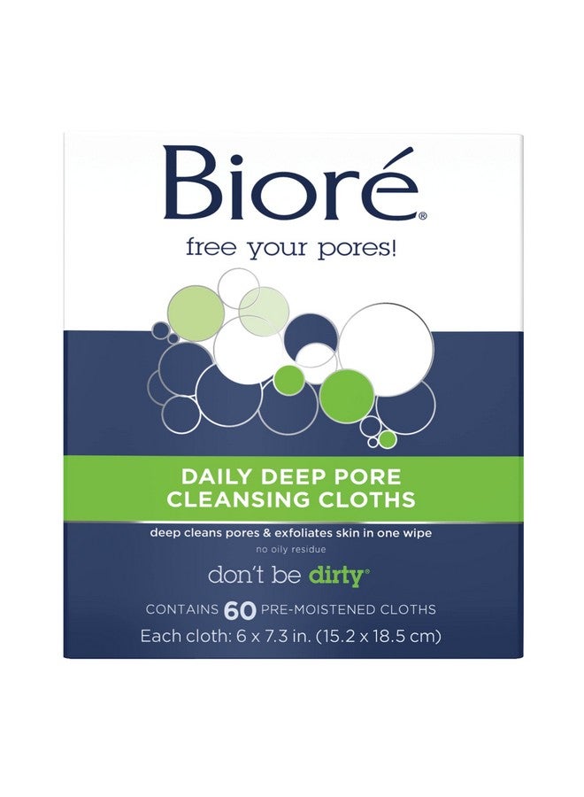 Bioré Ioré Daily Make Up Removing Cloths Facial Cleansing Wipes With Dirtgrabbing Fibers For Deep Pore Cleansing Without Oily Residue 60 Count - Image 2