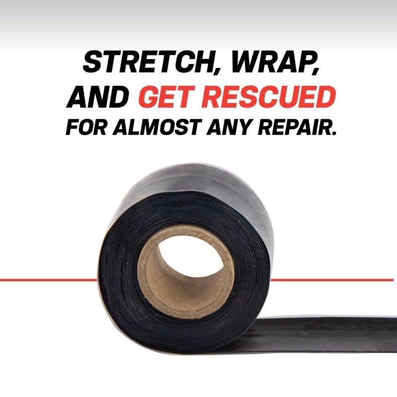 Bond It Rescue Tape, Self-Fusing Silicone for Emergency Plumbing, Pipe & Hose Repair, Electrical Insulation, Waterproof, 950PSI, Made in USA, 1" x 12', Black - Image 2