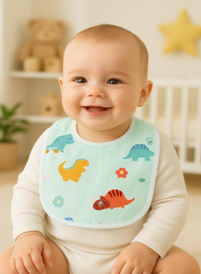 KIDDOLANE baby bibs for new born Baby bibs - 6 pcs | Waterproof, Absorbent & Breathable Feeding Bibs with Closure button | baby bibs for 0-12 months (Pack of 6) - Image 2