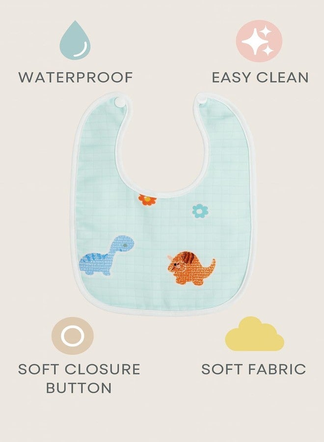 KIDDOLANE baby bibs for new born Baby bibs - 6 pcs | Waterproof, Absorbent & Breathable Feeding Bibs with Closure button | baby bibs for 0-12 months (Pack of 6) - Image 5