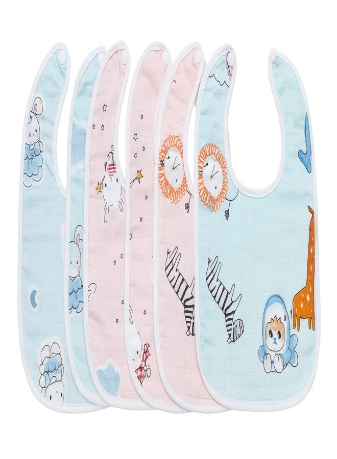 KIDDOLANE baby bibs for new born Baby bibs - 6 pcs | Waterproof, Absorbent & Breathable Feeding Bibs with Closure button | baby bibs for 0-12 months (Pack of 6) - Image 1
