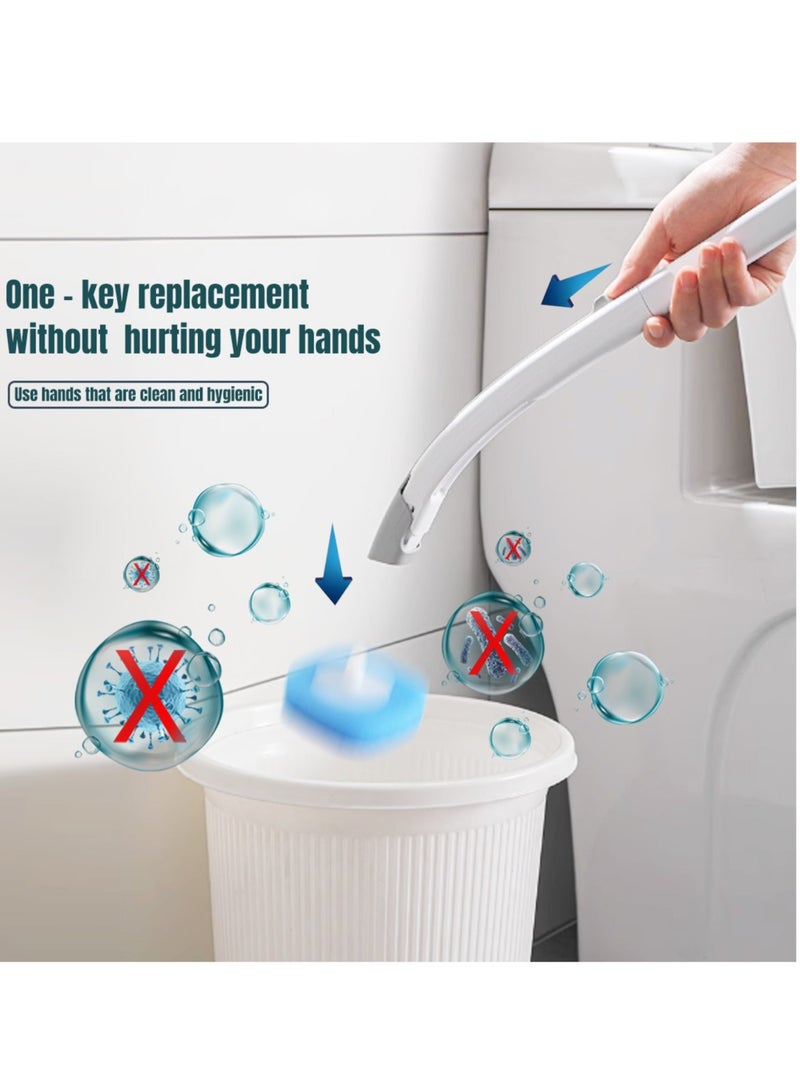 Bathroom Cleaning Brush Set,Wall Hanging Toilet Brush Holders,with 8 Refills Dissolving Wand Replacement Sponge,for Bath,Washbasin,Toilet Seat, Floor - Image 3