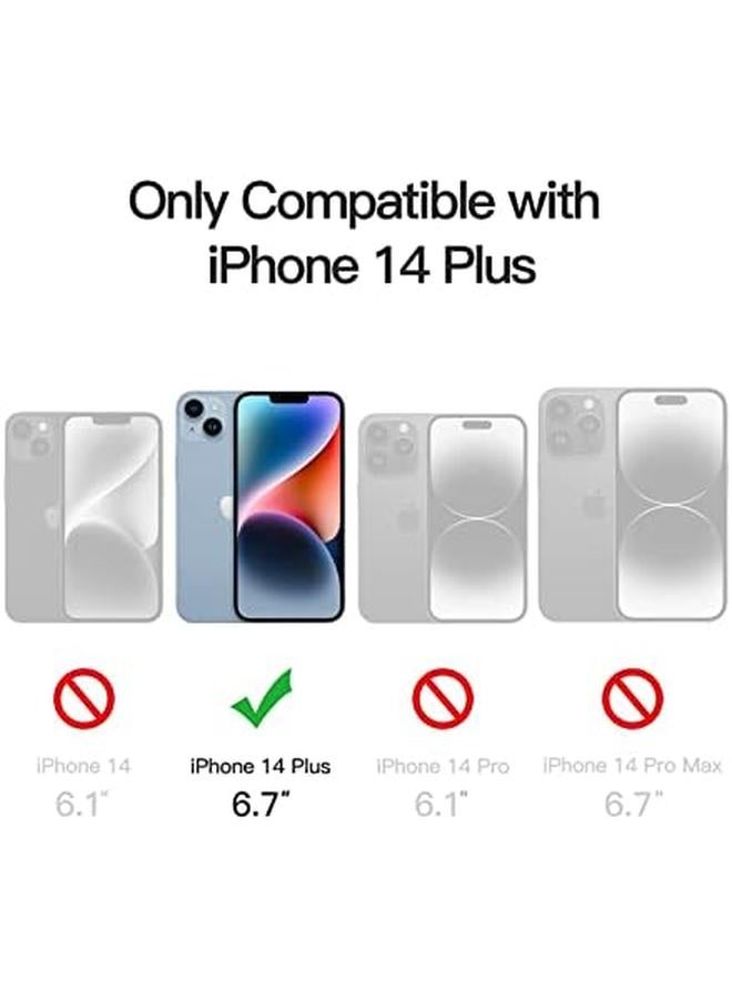 جي تيك جراب مغناطيسي لهاتف Iphone 14 Plus مقاس 6.7 بوصة متوافق مع Magsafe، غطاء خلفي شفاف غير لامع رفيع مقاوم للصدمات، أزرق سماوي - Image 2