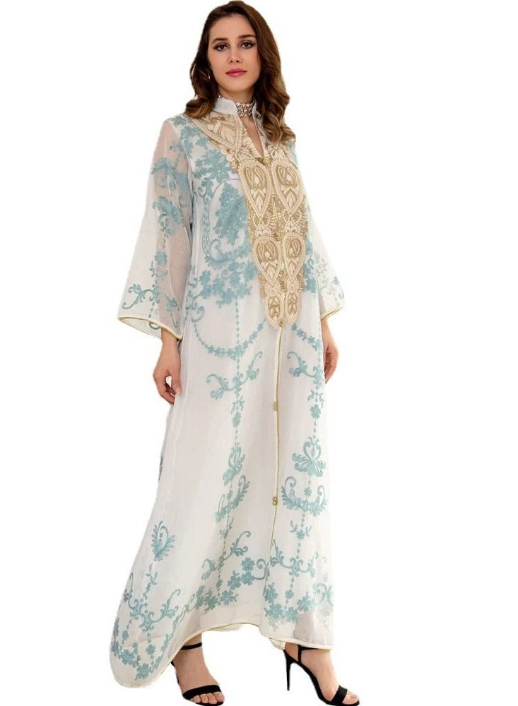 Abaya Dress for Women Dubai Sadui Embroidery Fancy Arabic Gown Collection  - Image 1