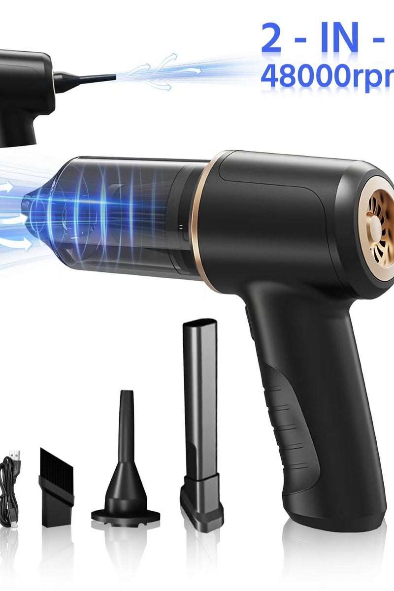 HAOHAN Multifunctional Portable Cordless Vacuum Cleaner/Vacuum Pump/Dust Collector, 10000PA Suction with Type-C Charging Cable, 3000mAh Battery, Suitable for Automobile, Home, Outdoor, Can Be Used Wet & Dry, 400ml Large Trash Can, Allergen Removal (Hair, Dust, Dandruff) - Image 1