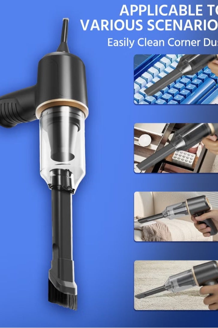 HAOHAN Multifunctional Portable Cordless Vacuum Cleaner/Vacuum Pump/Dust Collector, 10000PA Suction with Type-C Charging Cable, 3000mAh Battery, Suitable for Automobile, Home, Outdoor, Can Be Used Wet & Dry, 400ml Large Trash Can, Allergen Removal (Hair, Dust, Dandruff) - Image 4