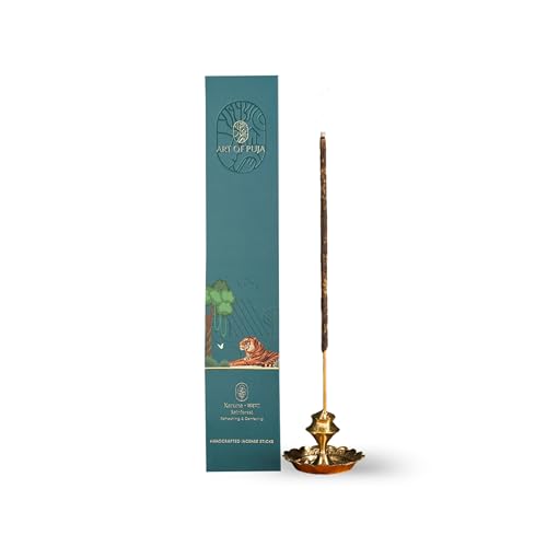 ART OF PUJA Rainforest Handcrafted Incense- 30 Agarbatti Sticks | ~1 Hr Burn, 2+ Hr Fragrance | Fresh Forest Aroma, Low Smoke | Free Agarbatti Holder | Incense for Home - Image 1