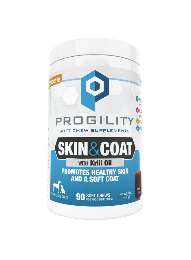 nootie Nootie Progility Skin & Coat Supplement for Dogs, Fish Oil Supports Healthy Skin & Coat, 90 Soft Chews per Container - Image 1