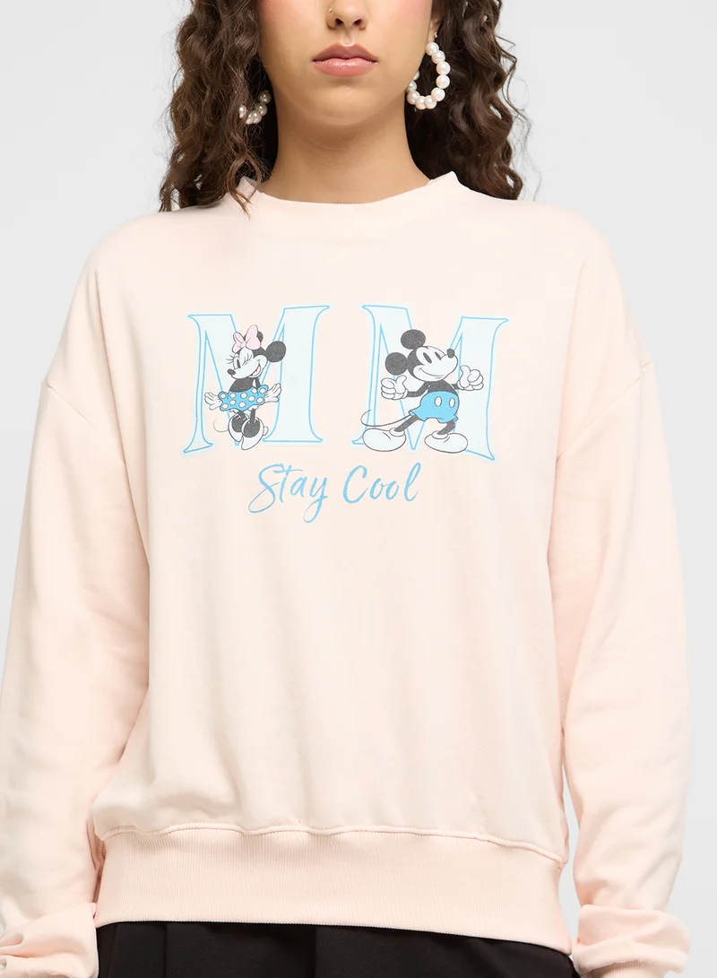 Disney Mickey & Friends Oversize Graphic Sweatshirt
