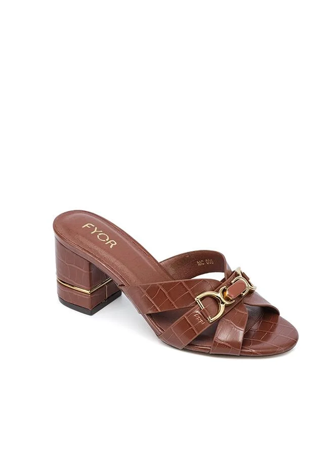 Fyor  Stylish Croc-Embossed Block Mule MC 005 for Women | Best Price UAE