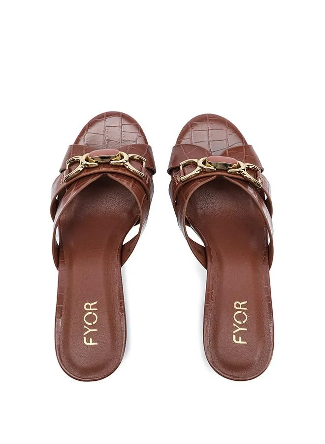 Fyor  Stylish Croc-Embossed Block Mule MC 005 for Women | Best Price UAE