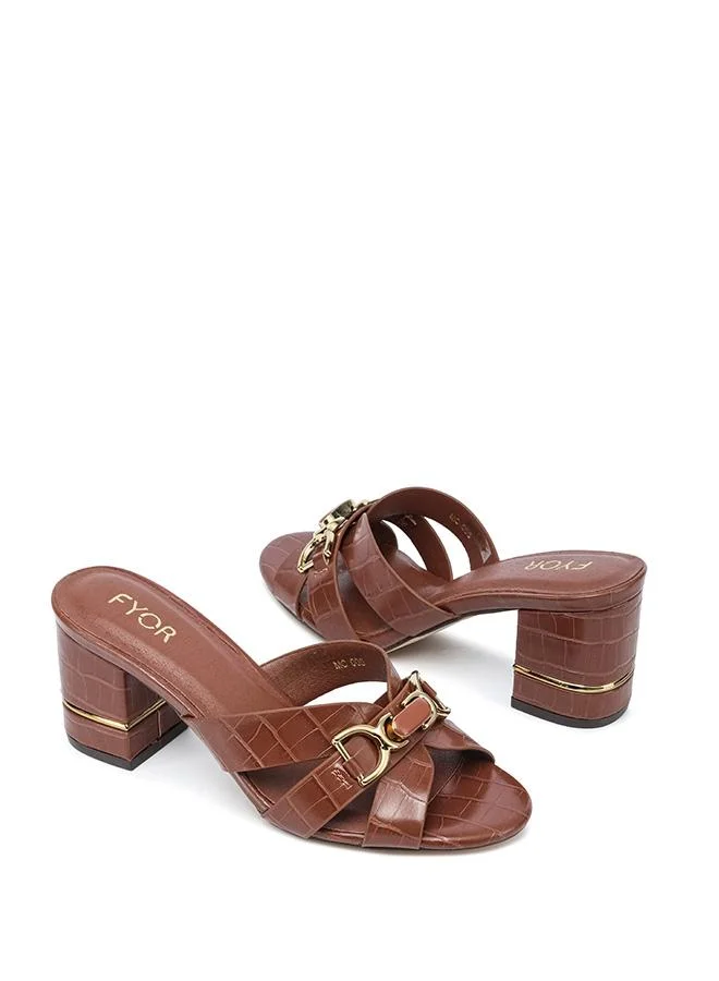 Fyor  Stylish Croc-Embossed Block Mule MC 005 for Women | Best Price UAE