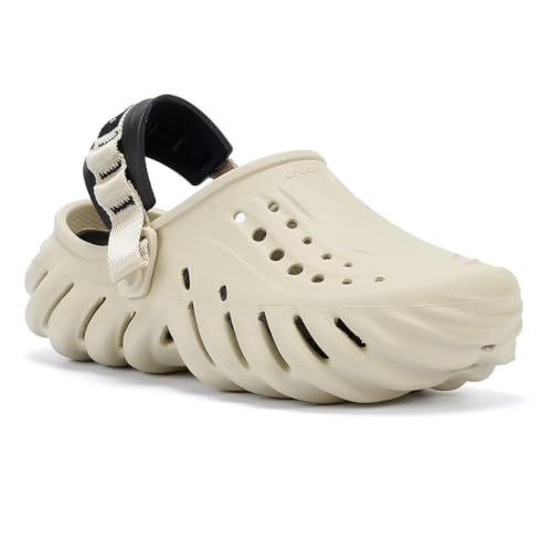 Crocs Unisex-Adult Echo Clogs, Bone/Black, 5 Men/7 Women - Image 3