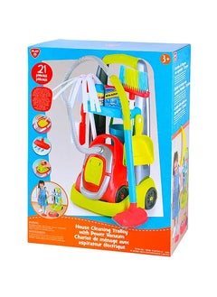 PLAYGO PlayGo My Cleaning Trolley With Electronic Vacuum Cleaner – Pretend Play Household Cleaning Toy  - Image 1