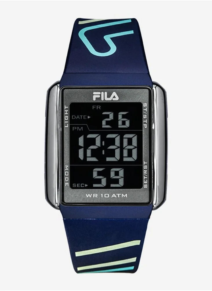 فيلا FILA ADULT UNISEX CHRONO WATCH PLASTIC CASE BLUE PLASTIC STRAP, 38-325-004