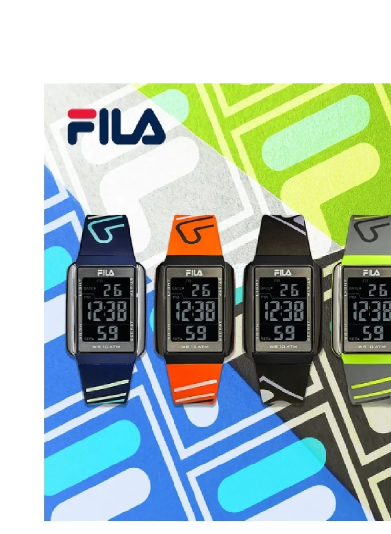 FILA FILA ADULT UNISEX CHRONO WATCH PLASTIC CASE BLUE PLASTIC STRAP, 38-325-004