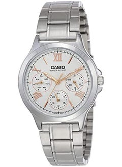 CASIO Women's Stainless Steel Round Shape Analog Watch LTP-V300D-7A2UDF - 38 mm - Silver  - Image 1