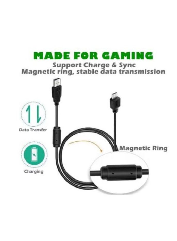 كابل شحن Micro USB لأجهزة الألعاب بلايستيشن 4/إكس بوكس ون أسود  - Image 4