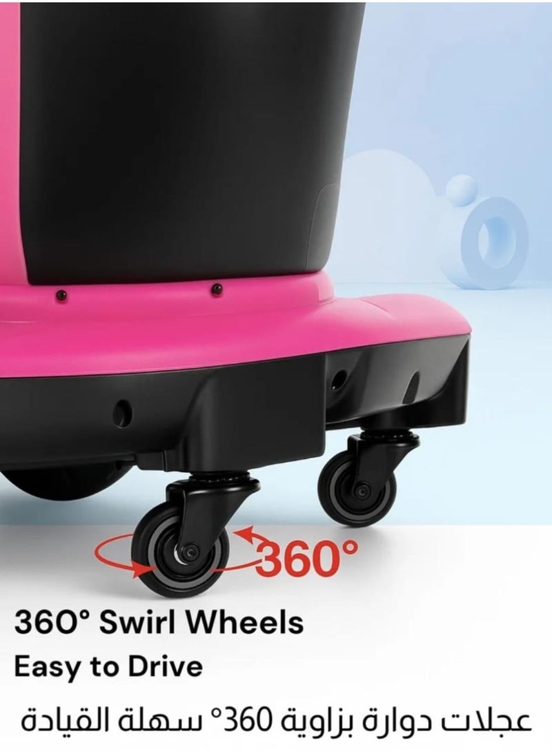 سكوتر كهربائي للأطفال من زابروس بأربع عجلات مع دوران 360 درجة، أضواء LED، موسيقى مدمجة، محركين، بطارية قابلة للشحن 6 فولت – سيارة ركوب مستقرة للأولاد والبنات (الأعمار من 2 إلى 8 سنوات، حتى 50 كجم) - Image 5