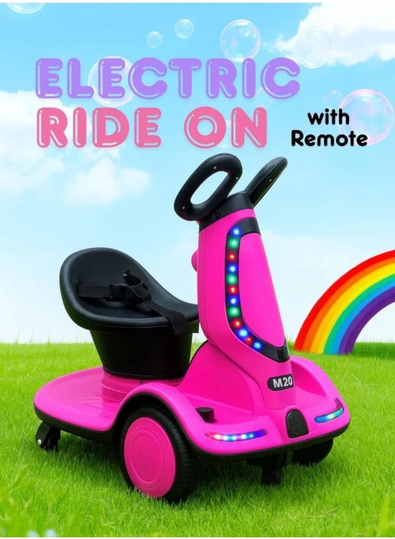 سكوتر كهربائي للأطفال من زابروس بأربع عجلات مع دوران 360 درجة، أضواء LED، موسيقى مدمجة، محركين، بطارية قابلة للشحن 6 فولت – سيارة ركوب مستقرة للأولاد والبنات (الأعمار من 2 إلى 8 سنوات، حتى 50 كجم) - Image 2