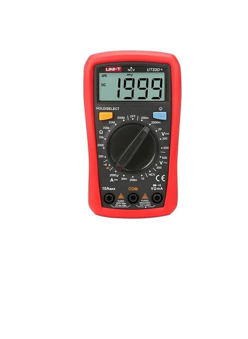 يوني تي - UNI-T UT33D + مقياس متعدد رقمي للسيارات حجم النخيل AC DC الفولتميتر Ammeter Resistance Capatitance Tester - Image 1