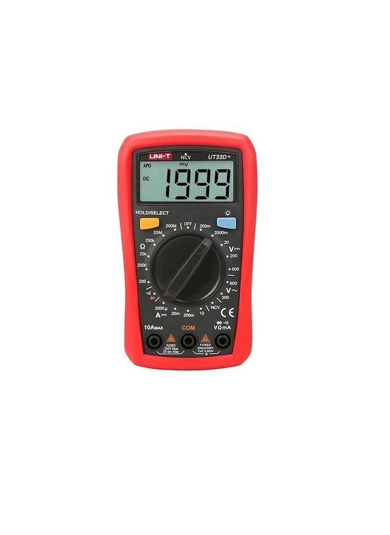 يوني تي - UNI-T UT33D + مقياس متعدد رقمي للسيارات حجم النخيل AC DC الفولتميتر Ammeter Resistance Capatitance Tester - Image 1