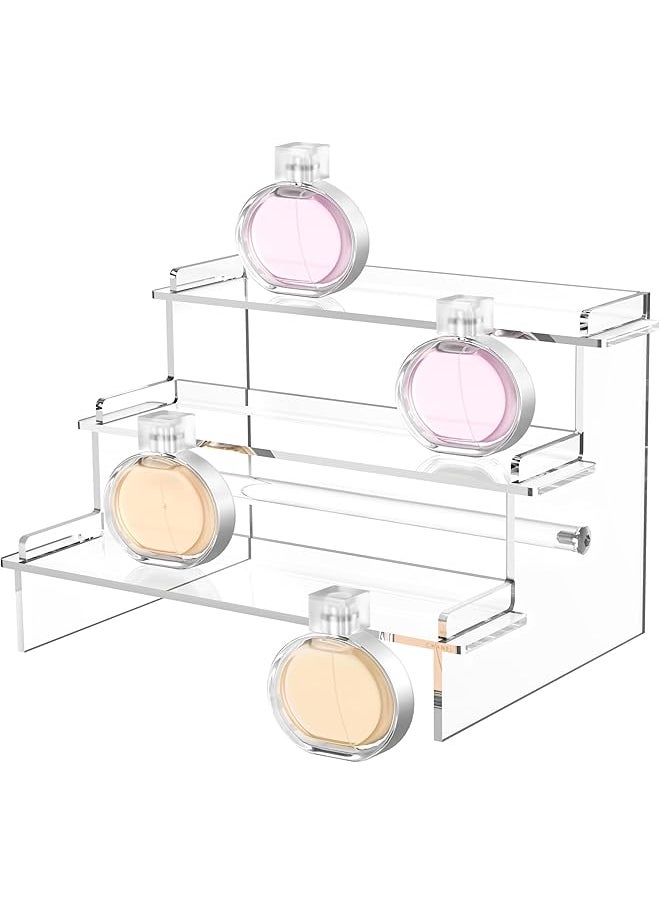 The Bros Perfume Organizer Display Stand, Acrylic Risers Display Shelf, Cupcake Dessert Holder, Clear Acrylic Riser Shelves, Cologne Fragrance Organizer Stands, Tiered Storage Rack for Figures, Cosmetic, Spice  - Image 1