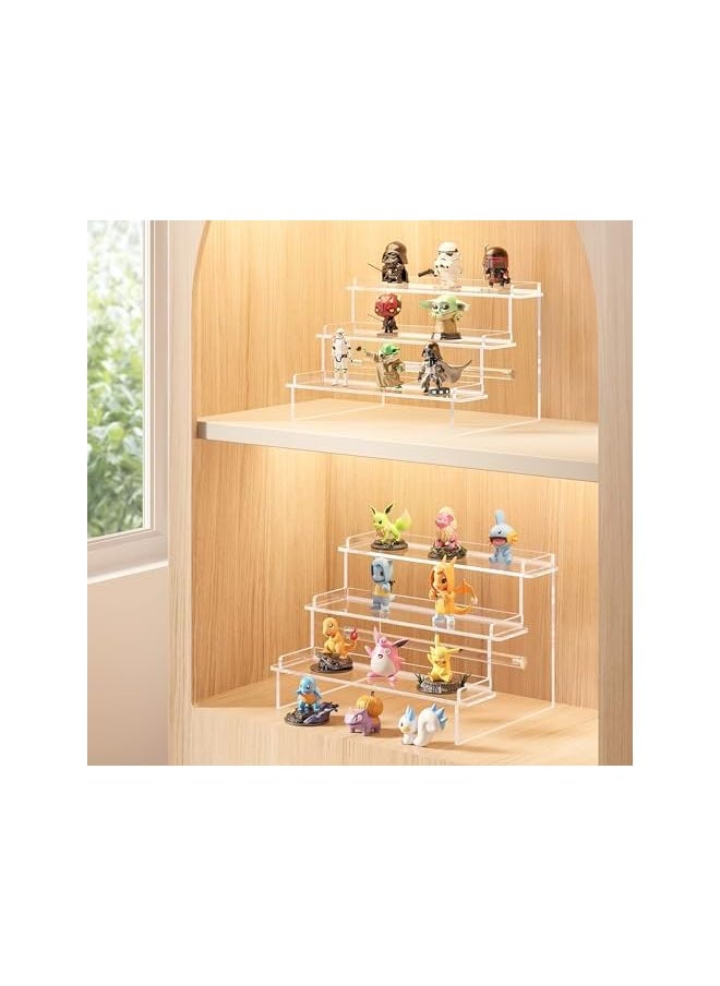 The Bros Perfume Organizer Display Stand, Acrylic Risers Display Shelf, Cupcake Dessert Holder, Clear Acrylic Riser Shelves, Cologne Fragrance Organizer Stands, Tiered Storage Rack for Figures, Cosmetic, Spice  - Image 2