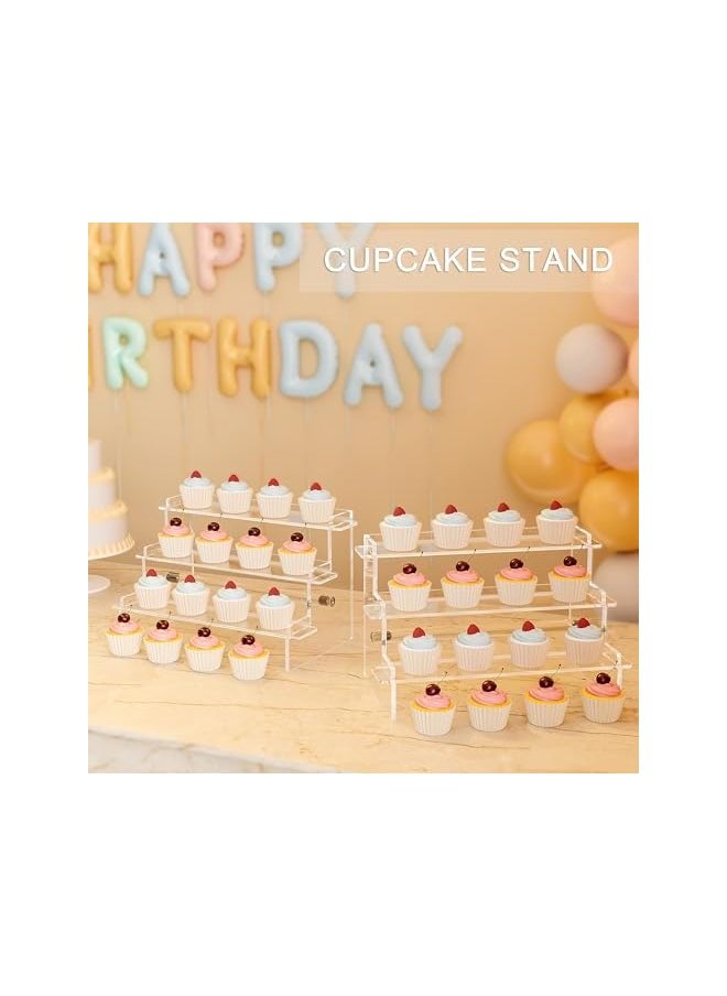 The Bros Perfume Organizer Display Stand, Acrylic Risers Display Shelf, Cupcake Dessert Holder, Clear Acrylic Riser Shelves, Cologne Fragrance Organizer Stands, Tiered Storage Rack for Figures, Cosmetic, Spice  - Image 5