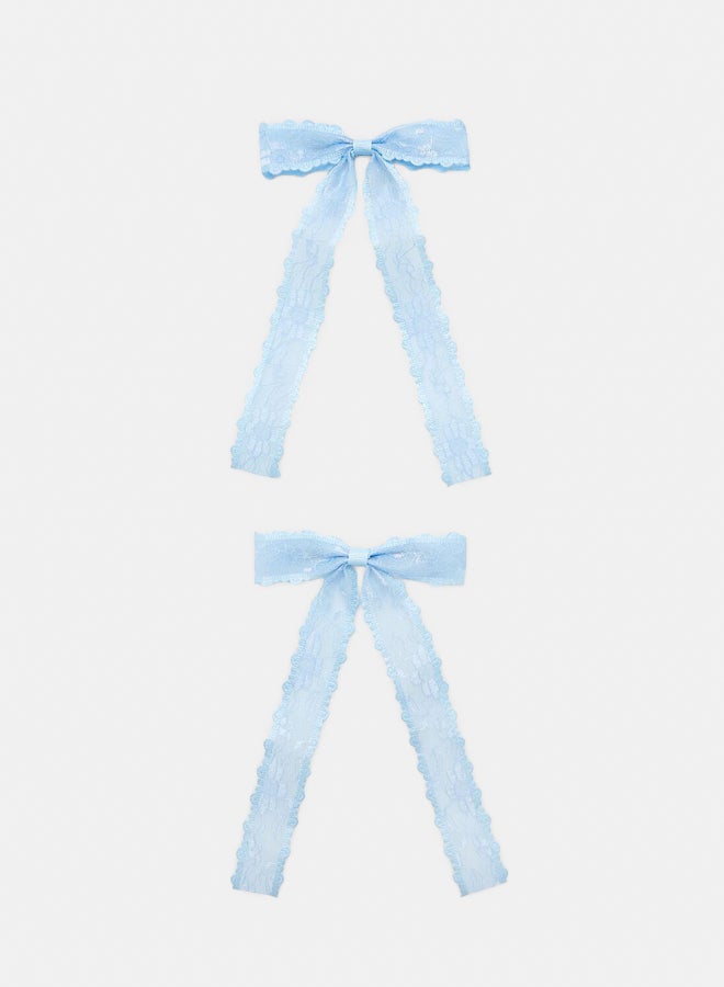 FOREVER 21 Lace Bow Hair Clip Set  - Image 2
