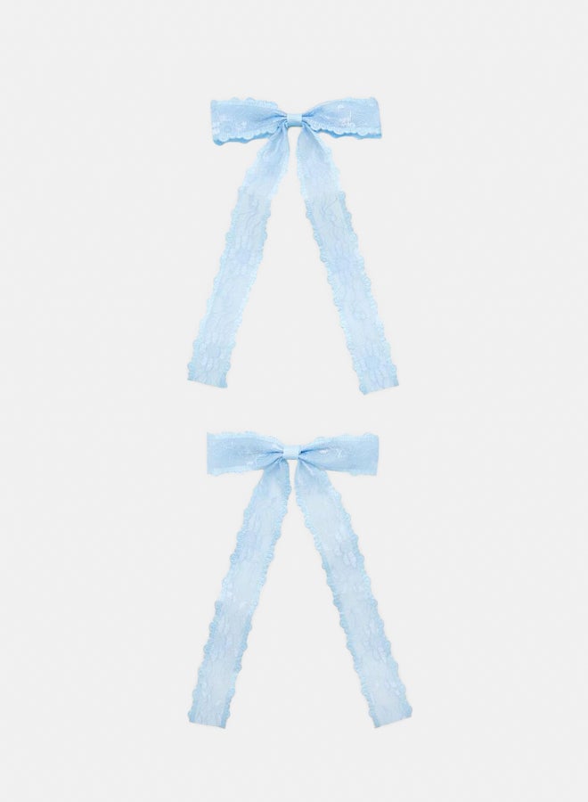 FOREVER 21 Lace Bow Hair Clip Set  - Image 1