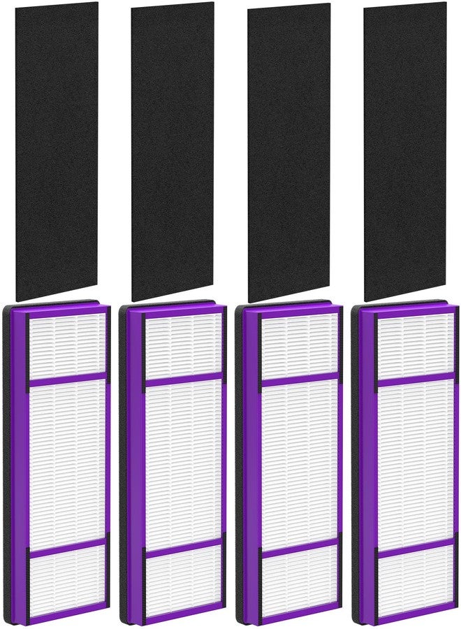 GoKBNY 4-Pack AER1 Replacement Filter Compatible with Holmes AER1 Purifiers, Part # HAPF30AT, HAPF300AH-U4R, HAP242-NUC, 4×Filters+4×Carbon Pre-Filters - Image 1