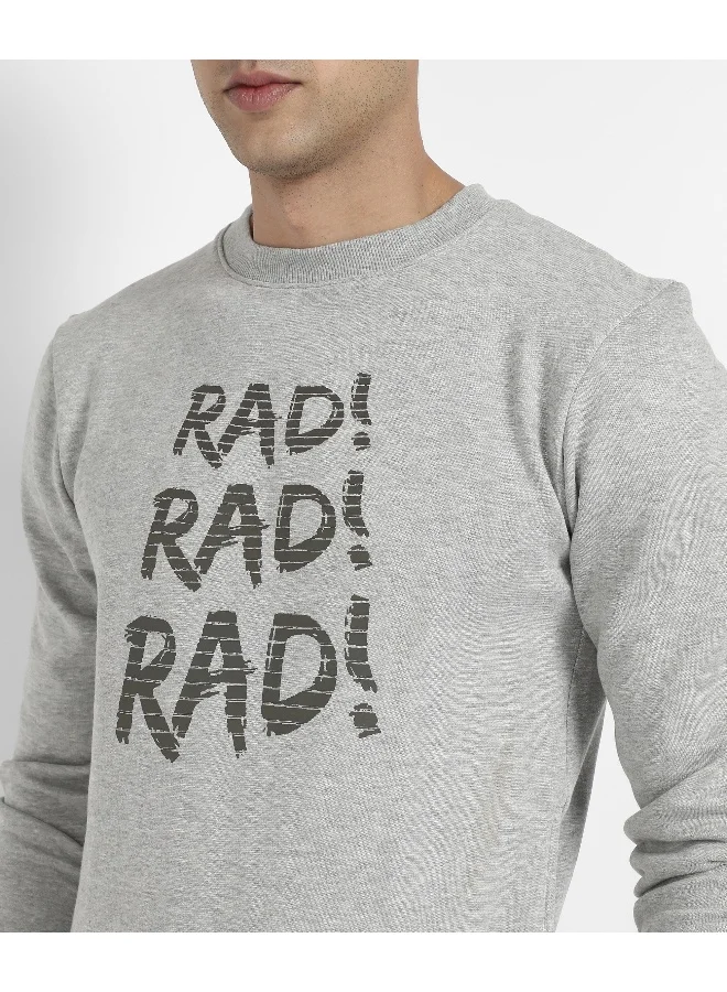 Campus Sutra Men's Light Grey Rad Pullover Sweatshirt