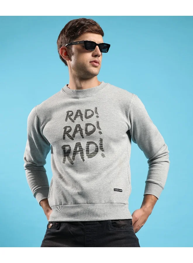 Campus Sutra Men's Light Grey Rad Pullover Sweatshirt