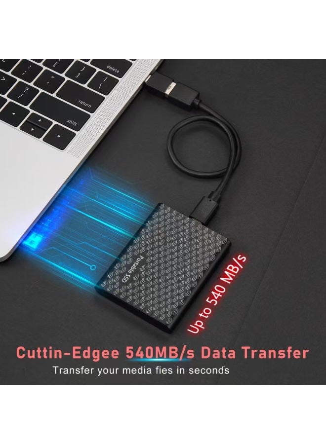 2TB Portable External SSD, 2000GB USB 3.1 High Speed Data Transfer, Computer Backup Drive Support Data Storage Transfer, USB C Mini Portable External Solid State Drive for PC/Laptop/Phones and More - Image 4