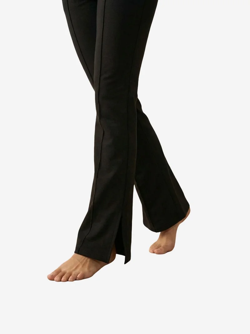 My Fashion Black MY FASHION High-Waist Wide-Leg Knit Joggers for Women | Best Price UAE