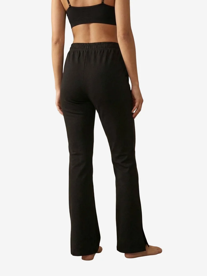 My Fashion Black MY FASHION High-Waist Wide-Leg Knit Joggers for Women | Best Price UAE
