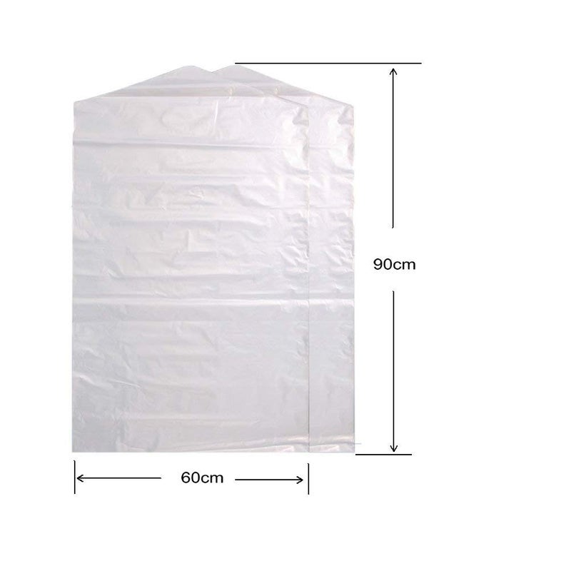 Fangkun Pack of 50 Garment Bag Transparent Clothing Dust Cover Dustproof Hanging Clothes for Dry Cleaner, Home Storage,Travel, Clothes Storage Closet 60 Ã— 90 cm - Image 4