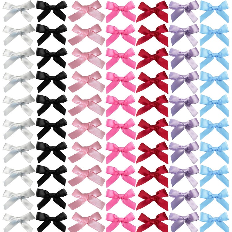 SALOCY 70PCS Mini Hair Bows for Women Girls,Pink Bows for Hair Red Hair Bows Ribbon Bowknots Hairclips Pink Ribbon Bows Black Satin Bow Hair Clips for Hair Design - Image 1