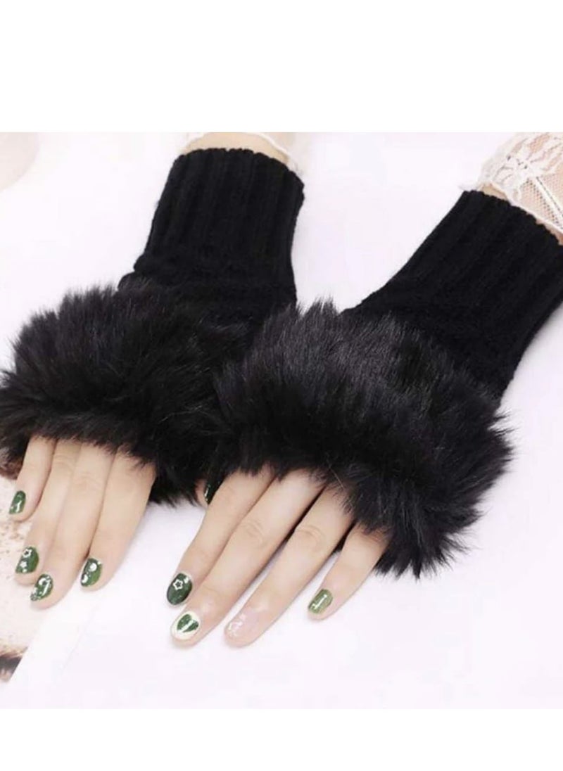 Woolen Winter Fashionable Fur Ladies Gloves Pair Black - pzsku/ZD86DFE63C953F3D97984Z/45/_/1733923243/092d622a-984e-4af9-ba47-16e9c5265748