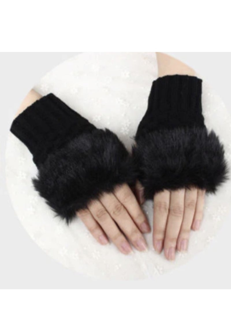 Woolen Winter Fashionable Fur Ladies Gloves Pair Black - pzsku/ZD86DFE63C953F3D97984Z/45/_/1733923253/ce2328ee-c7a7-4e41-95cb-4c4581a14894