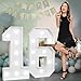 imprsv Marquee Numbers Large 16thBirthday Decorations 3ft Light Up Number Sweet 16 Party Decoration for Boy Girl Sixteen Year Old Decor Party Backdrop Anniversary Cardboard Big Mosaic Number 16 - Image 3