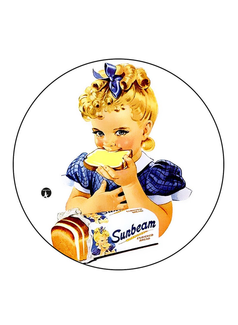 RKN Vintage Art Printed Fridge Magnet  Round  Multicolour - Image 1