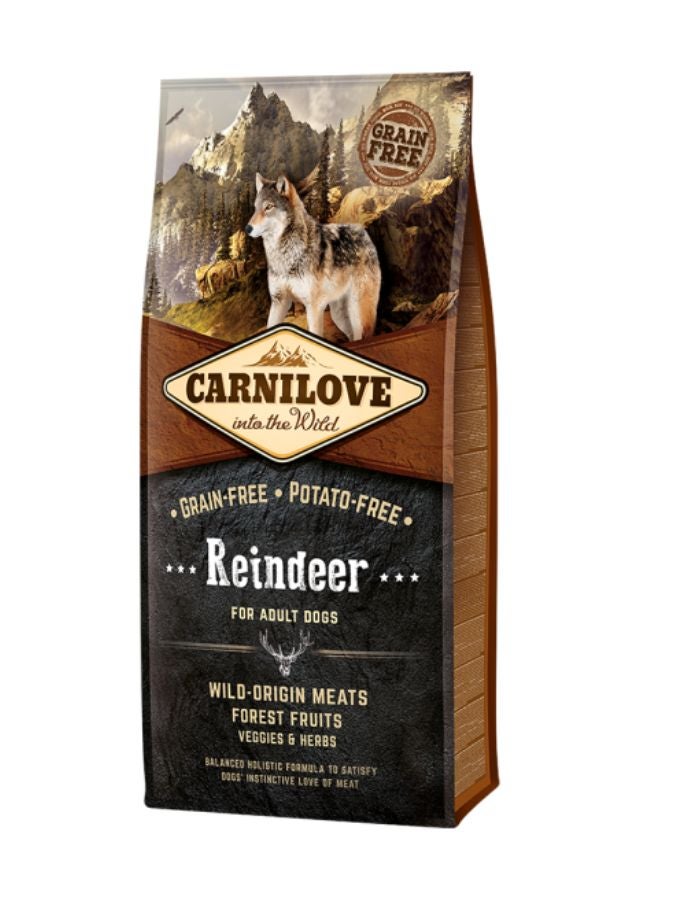 Carnilove Reindeer Adult Dog Food – 12kg, Grain-Free Complete Nutrition with High Meat Content