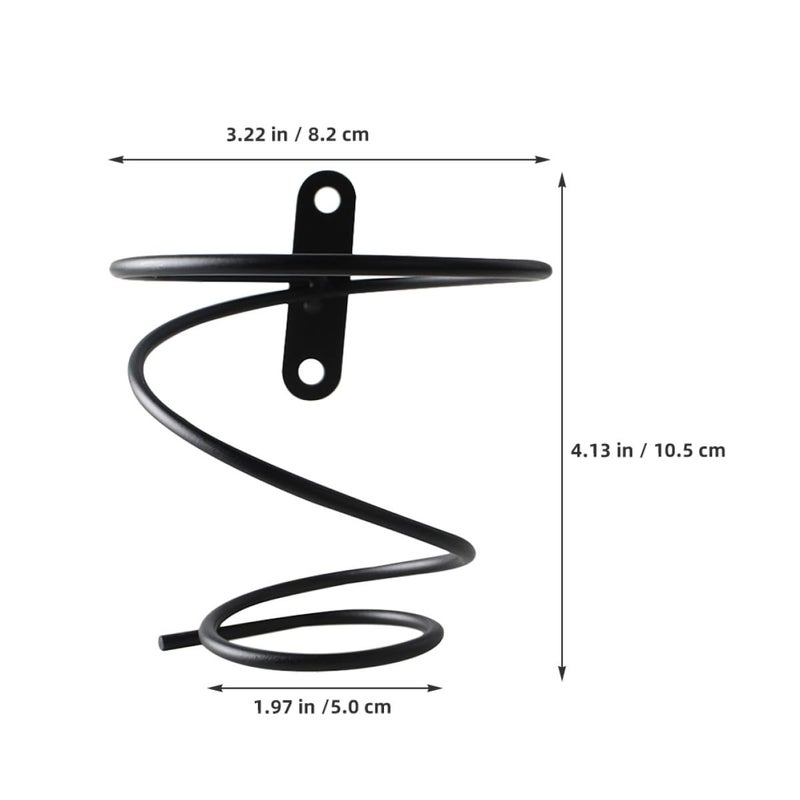 Wall Mounted Spiral Wine Rack Metal Bottle Holder Black Iron Display Organizer 6pcs - Image 3