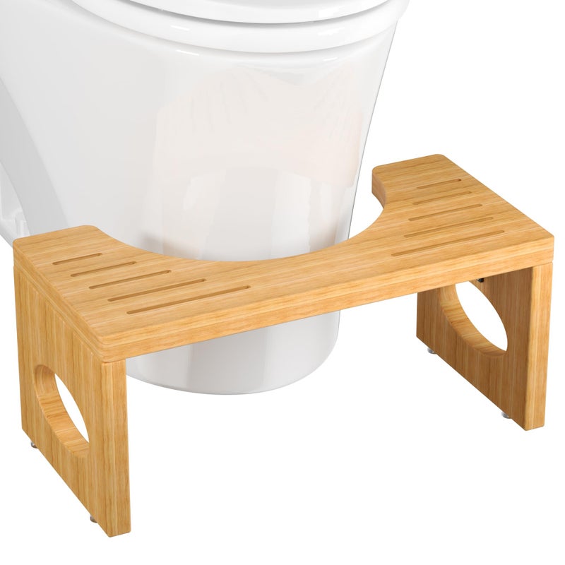 ROMGUAR CRAFT 7 Inch Bamboo Toilet Stool Foldable Poop Stool Bathroom Step Stool Squat Natural - Image 2