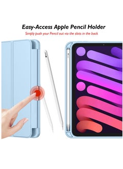 MIGOFAST IPad Mini 7 Case 2024  A17 Pro 8.3-Inch iPad Mini 7th Generation Case with Pencil Holder Trifold Stand Smart Case with Soft TPU Back Sky Blue  - Image 2