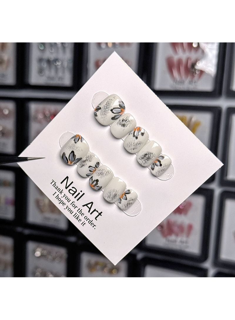 SCHAVO Ink Flower Short Fake Nails False Nail - Image 1